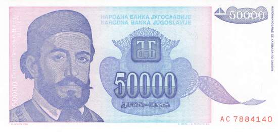 Jugoslawien p130 50000 Dinara 1993